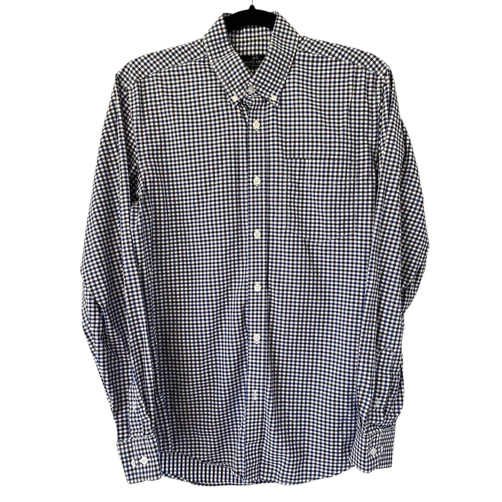 Combatant Gentlemen Blue Purple Plaid Button Down Business Casual Shirt 15.5